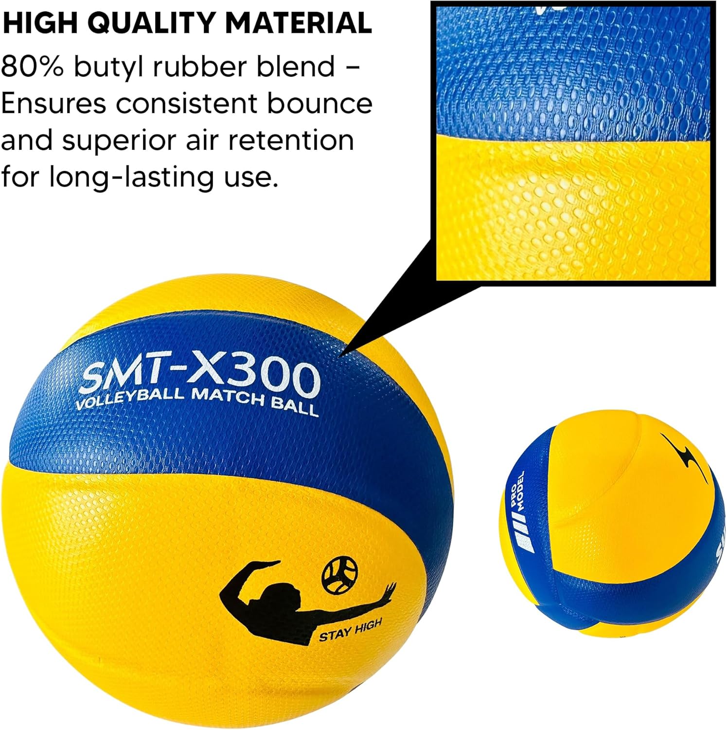 Summit SMT-X320 Match Volleyball – Size 5, 9-Panel PU Leather, EVA Subfloor, 260–280g – Indoor & Outdoor Use