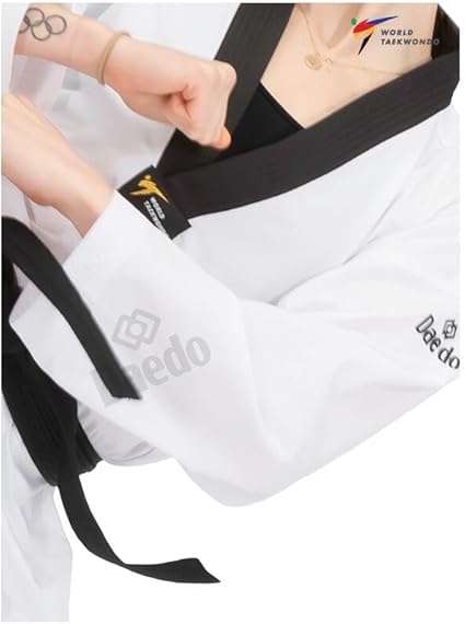 Daedo Ultra 2.0 Taekwondo Uniform - Black Neck, WT Recognized, Lightweight Polyester with Ventilation