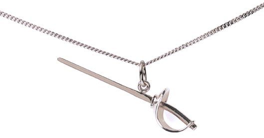 Mini sabre necklace in silver color