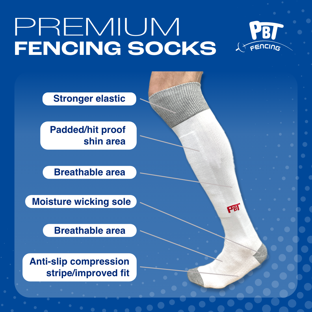 FENCING SOCKS SHIN PADDED PREMIUM