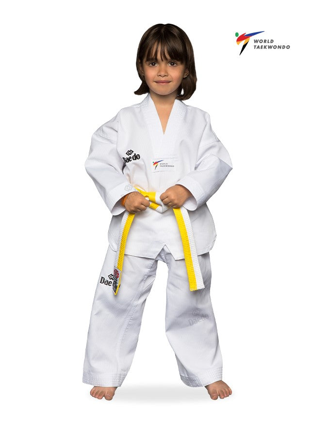 TAEKWONDO BEGINNER UNIFORM WT RECOGNIZED INTERNATIONAL APPROVED.